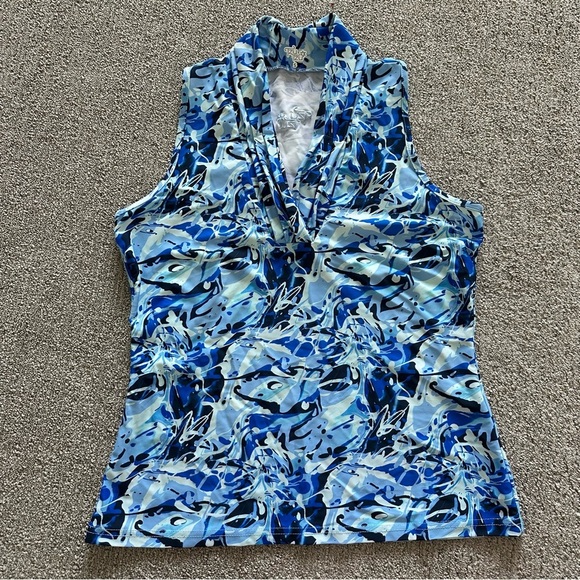 Tzu‎ Tzu Blue Fitted Tank Top Size Small - Picture 1 of 5